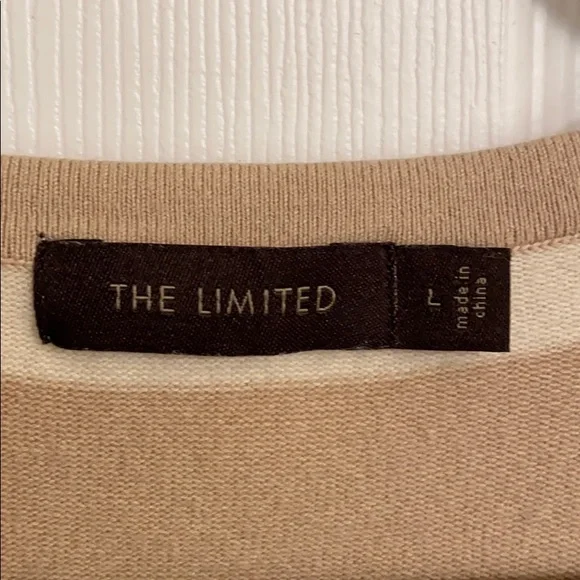 The Limited Tan and Cream Striped Cotton-Blend Cardigan Sweater Size Large - Picture 6 of 10
